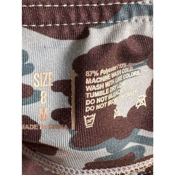 IAB MFG Spandex Booty Shorts Blue Leopard Print Size Women's 8 Medium - Picture 3 of 7